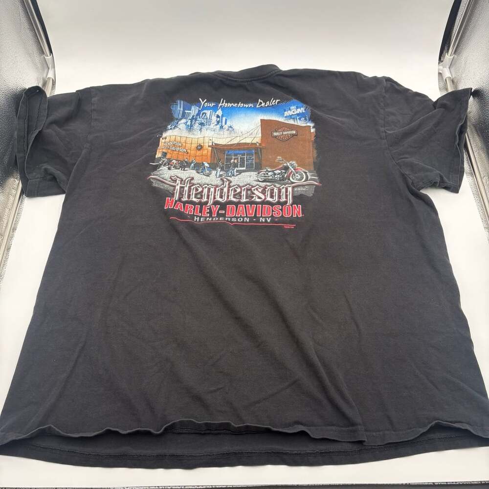 Harley-Davidson Henderson NV T-Shirt Size 2XL Black Motorcycle Dealer Tee
